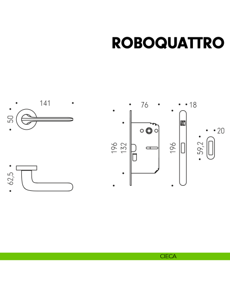 Kombo Box Colombo Design con maniglia Roboquattro e Serratura SpinOff Krona Koblenz cieca