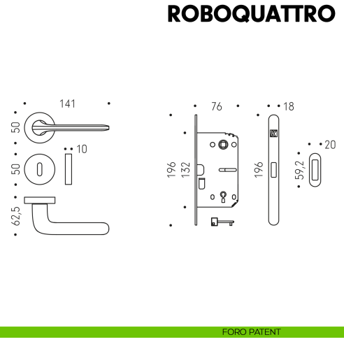 Kombo Box Colombo Design con maniglia Roboquattro e Serratura SpinOff Krona Koblenz foro patent