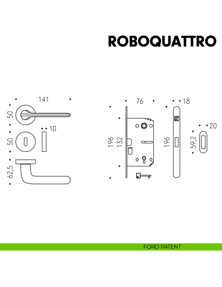 Kombo Box Colombo Design con maniglia Roboquattro e Serratura SpinOff Krona Koblenz foro patent
