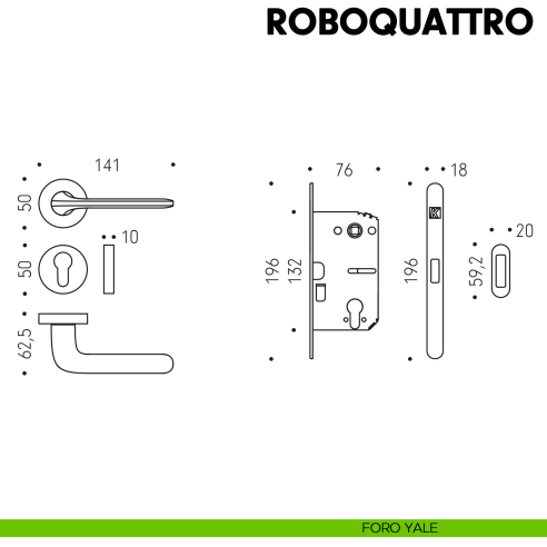 Kombo Box Colombo Design con maniglia Roboquattro e Serratura SpinOff Krona Koblenz foro yale