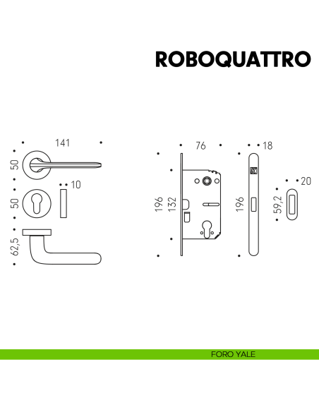 Kombo Box Colombo Design con maniglia Roboquattro e Serratura SpinOff Krona Koblenz foro yale