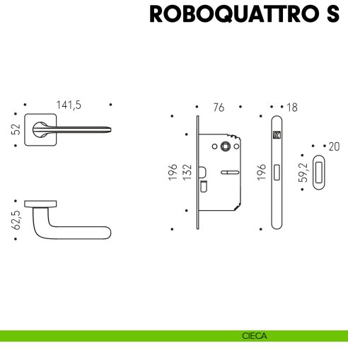 Kombo Box Colombo Design con maniglia Roboquattro S e Serratura SpinOff Krona Koblenz cieca