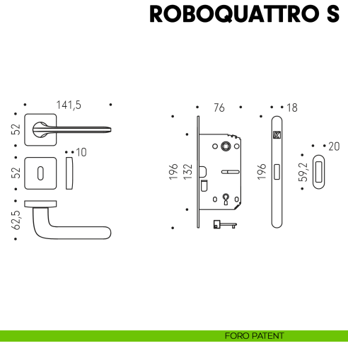 Kombo Box Colombo Design con maniglia Roboquattro S e Serratura SpinOff Krona Koblenz foro patent