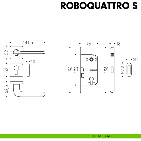 Kombo Box Colombo Design con maniglia Roboquattro S e Serratura SpinOff Krona Koblenz foro yale