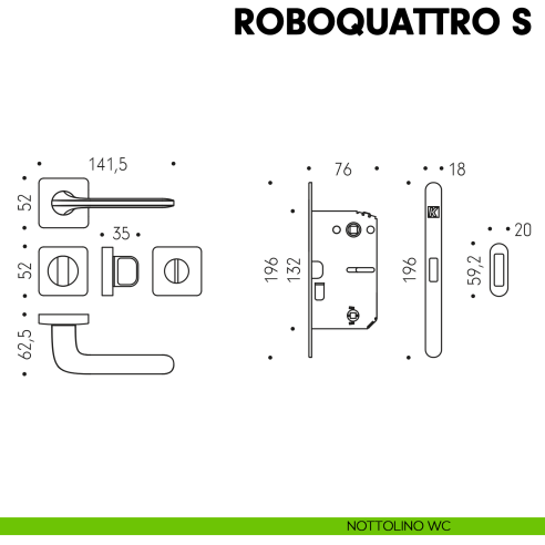 Kombo Box Colombo Design con maniglia Roboquattro S e Serratura SpinOff Krona Koblenz nottolino wc