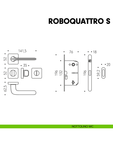 Kombo Box Colombo Design con maniglia Roboquattro S e Serratura SpinOff Krona Koblenz nottolino wc