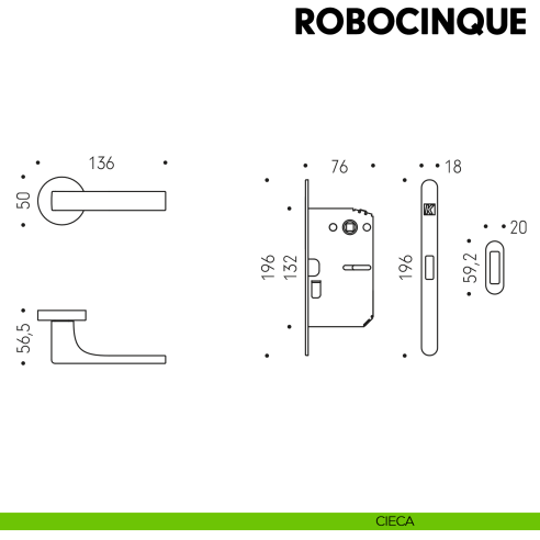 Kombo Box Colombo Design con maniglia Robocinque e Serratura SpinOff Krona Koblenz cieca
