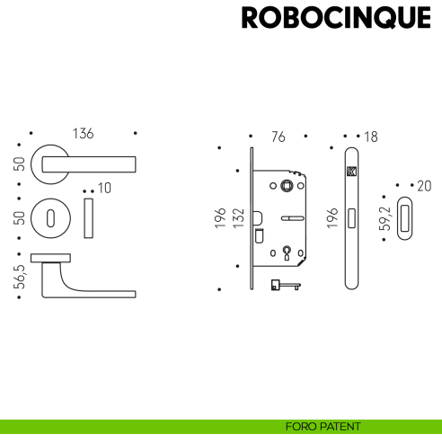 Kombo Box Colombo Design con maniglia Robocinque e Serratura SpinOff Krona Koblenz foro patent