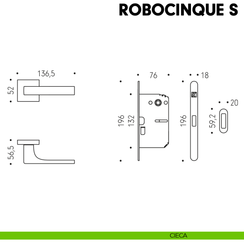 Kombo Box Colombo Design con maniglia Robocinque S e Serratura SpinOff Krona Koblenz cieca