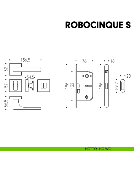 Kombo Box Colombo Design con maniglia Robocinque S e Serratura SpinOff Krona Koblenz nottolino wc