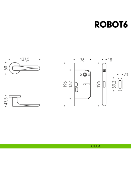 Kombo Box Colombo Design con maniglia Robot6 e Serratura SpinOff Krona Koblenz cieca