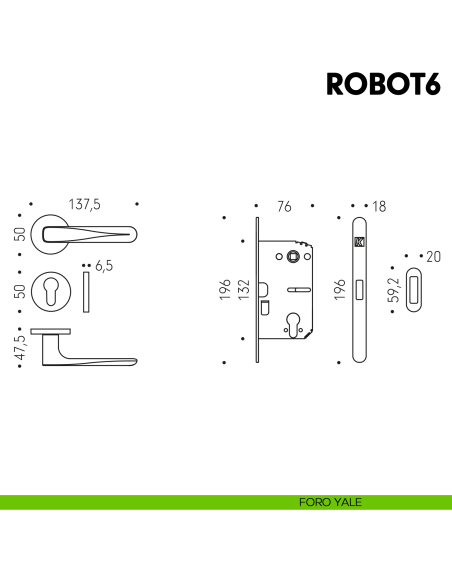 Kombo Box Colombo Design con maniglia Robot6 e Serratura SpinOff Krona Koblenz foro yale