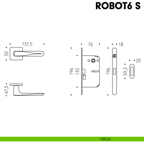 Kombo Box Colombo Design con maniglia Robot6 S e Serratura SpinOff Krona Koblenz cieca