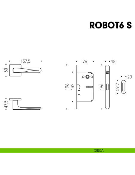 Kombo Box Colombo Design con maniglia Robot6 S e Serratura SpinOff Krona Koblenz cieca