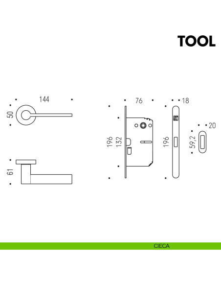 Kombo Box Colombo Design con maniglia Tool e Serratura SpinOff Krona Koblenz cieca