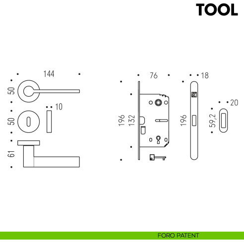 Kombo Box Colombo Design con maniglia Tool e Serratura SpinOff Krona Koblenz foro patent