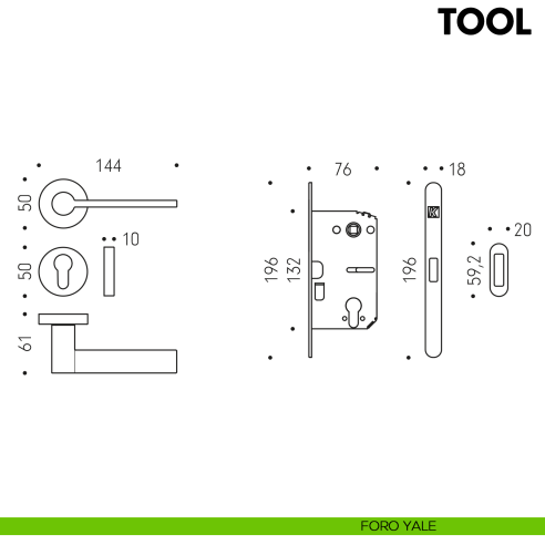Kombo Box Colombo Design con maniglia Tool e Serratura SpinOff Krona Koblenz foro yale