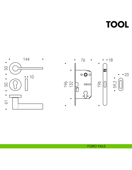Kombo Box Colombo Design con maniglia Tool e Serratura SpinOff Krona Koblenz foro yale