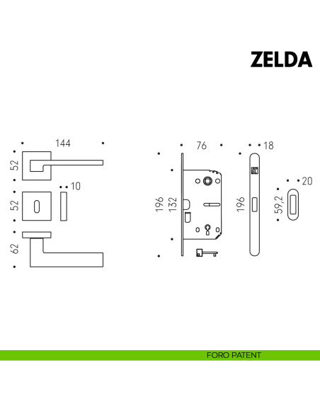 Kombo Box Colombo Design con maniglia Zelda e Serratura SpinOff Krona Koblenz foro patent