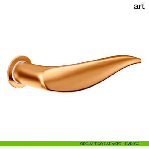 Maniglia per porta Art dnd Handles con rosetta minimale Unico oro antico satinato
