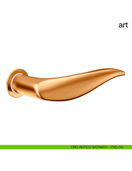 Maniglia per porta Art dnd Handles con rosetta minimale Unico oro antico satinato