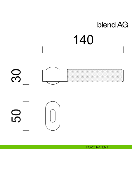 Maniglia per porta Blend AG dnd handles con rosetta minimale Unico foro patent