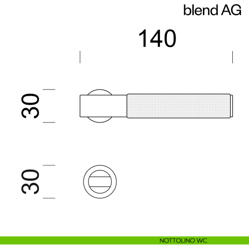 Maniglia per porta Blend AG dnd handles con rosetta minimale Unico nottolino wc