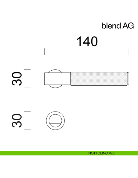 Maniglia per porta Blend AG dnd handles con rosetta minimale Unico nottolino wc