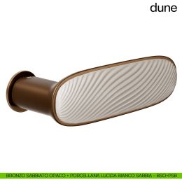 Maniglia per porta Dune dnd handles con porcellana lucida bianco sabbia con rosetta minimale Unico 2