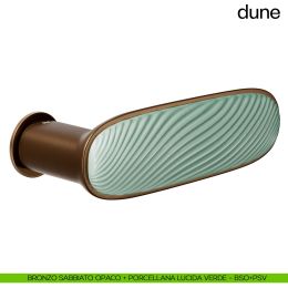Maniglia per porta Dune dnd handles con porcellana lucida verde menta con rosetta minimale Unico 2