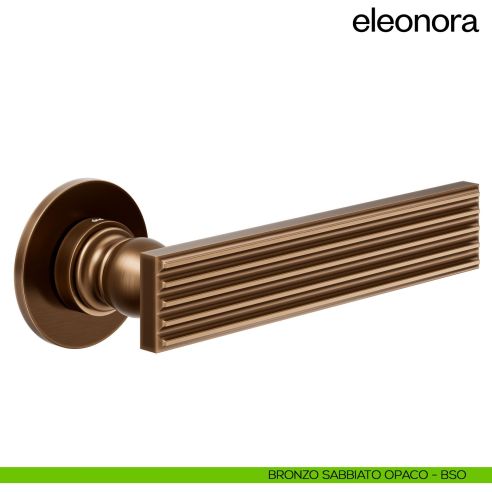 Maniglia per porta Eleonora dnd handles con rosetta tonda bronzo sabbiato opaco