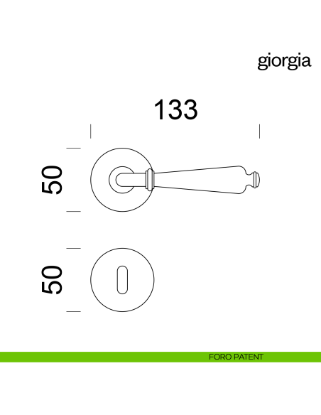 Maniglia per porta Giorgia Dnd Handles con rosetta tonda foro patent