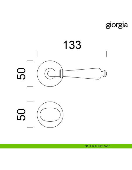 Maniglia per porta Giorgia Dnd Handles con rosetta tonda nottolino wc