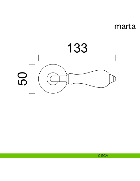 Maniglia per porta Marta Dnd Handles con rosetta tonda cieca