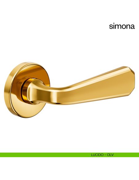 Maniglia per porta Simona Dnd Handles con rosetta tonda lucido