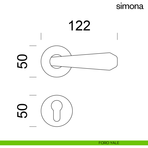 Maniglia per porta Simona Dnd Handles con rosetta tonda foro yale