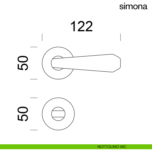 Maniglia per porta Simona Dnd Handles con rosetta tonda nottolino wc