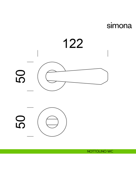 Maniglia per porta Simona Dnd Handles con rosetta tonda nottolino wc