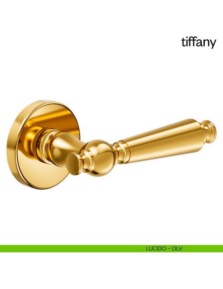 Maniglia per porta Tiffany Dnd Handles con rosetta tonda lucido