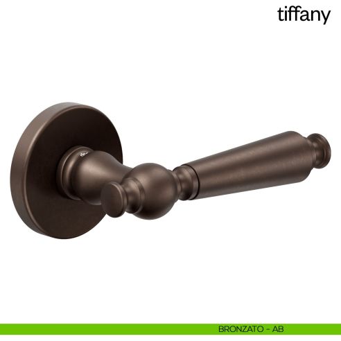 Maniglia per porta Tiffany Dnd Handles con rosetta tonda bronzato