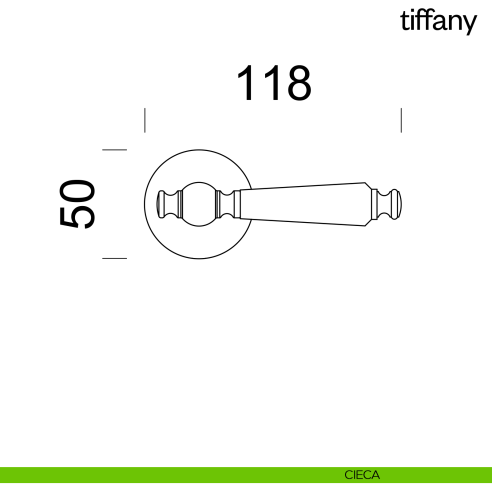 Maniglia per porta Tiffany Dnd Handles con rosetta tonda cieca
