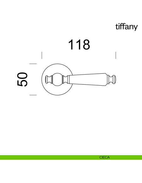 Maniglia per porta Tiffany Dnd Handles con rosetta tonda cieca