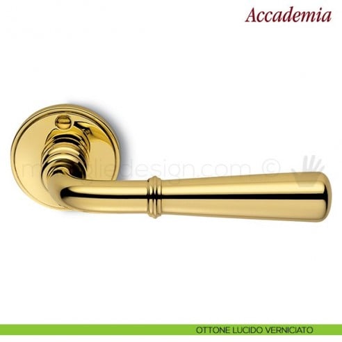 Maniglia per porta Accademia Antologhia senza molla ottone lucido verniciato