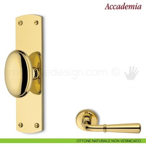 Maniglia per finestra cremonese Accademia Antologhia ottone naturale non verniciato