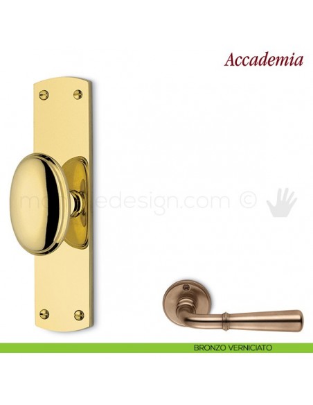 Maniglia per finestra cremonese Accademia Antologhia bronzo non verniciato