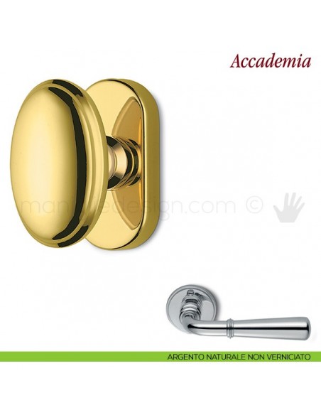Maniglia per finestra martellina DK Accademia Antologhia argento naturale non verniciato