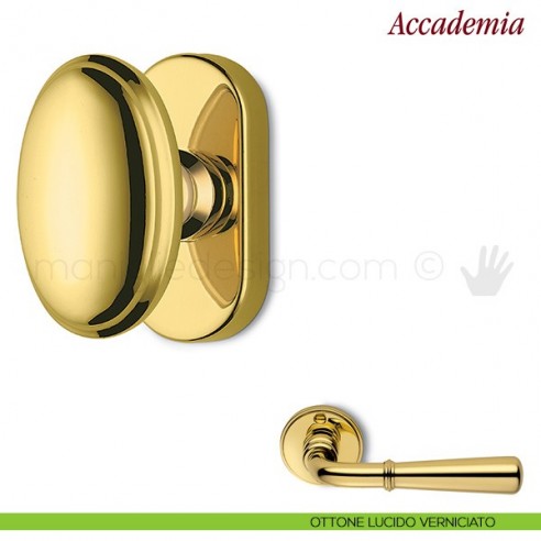 Maniglia per finestra martellina DK Accademia Antologhia ottone lucido verniciato