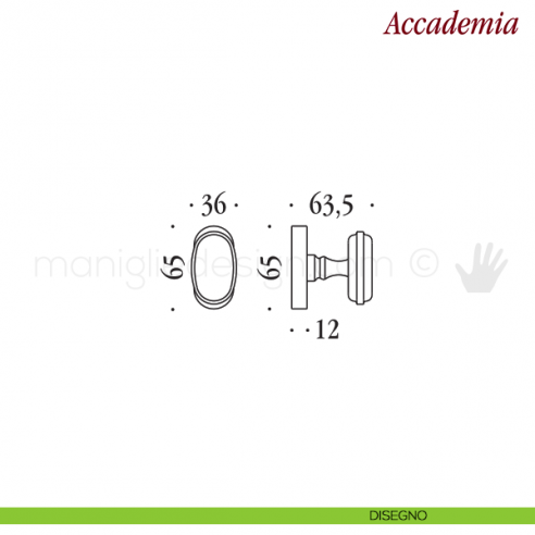 Maniglia per finestra martellina DK Accademia Antologhia disegno