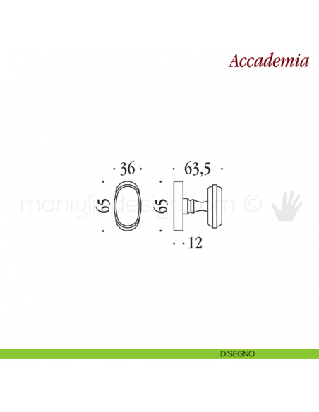 Maniglia per finestra martellina DK Accademia Antologhia disegno