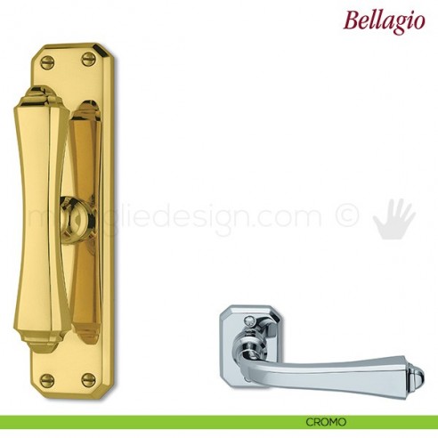 Maniglia per finestra cremonese Bellagio Antologhia con placca bassa cromo